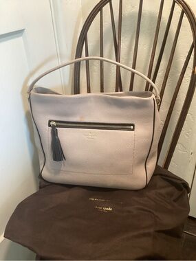 kate spade Pebbled Leather Shoulder Hobo in Light Taupe